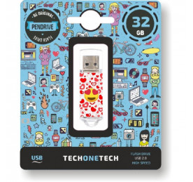 Pendrive TechOneTech Emoji Heart Eyes 32GB