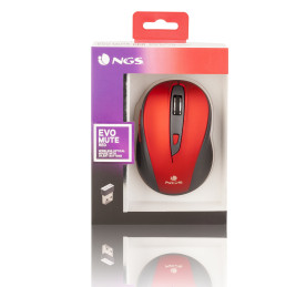 Portátil de segunda mano | Ratón inalámbrico NGS EVO Mute rojo | recompra.shop