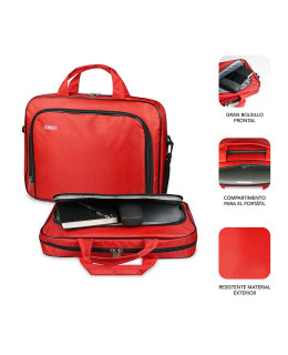 Portátil de segunda mano | Maletín Subblim Oxford rojo 15,6" | recompra.shop