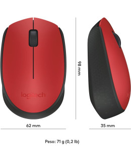 Portátil de segunda mano | Ratón inalámbrico Logitech M171 rojo | recompra.shop