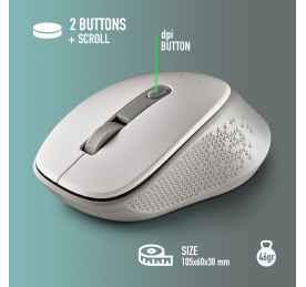 Portátil de segunda mano | Ratón óptico inalámbrico NGS DEW WHITE | recompra.shop