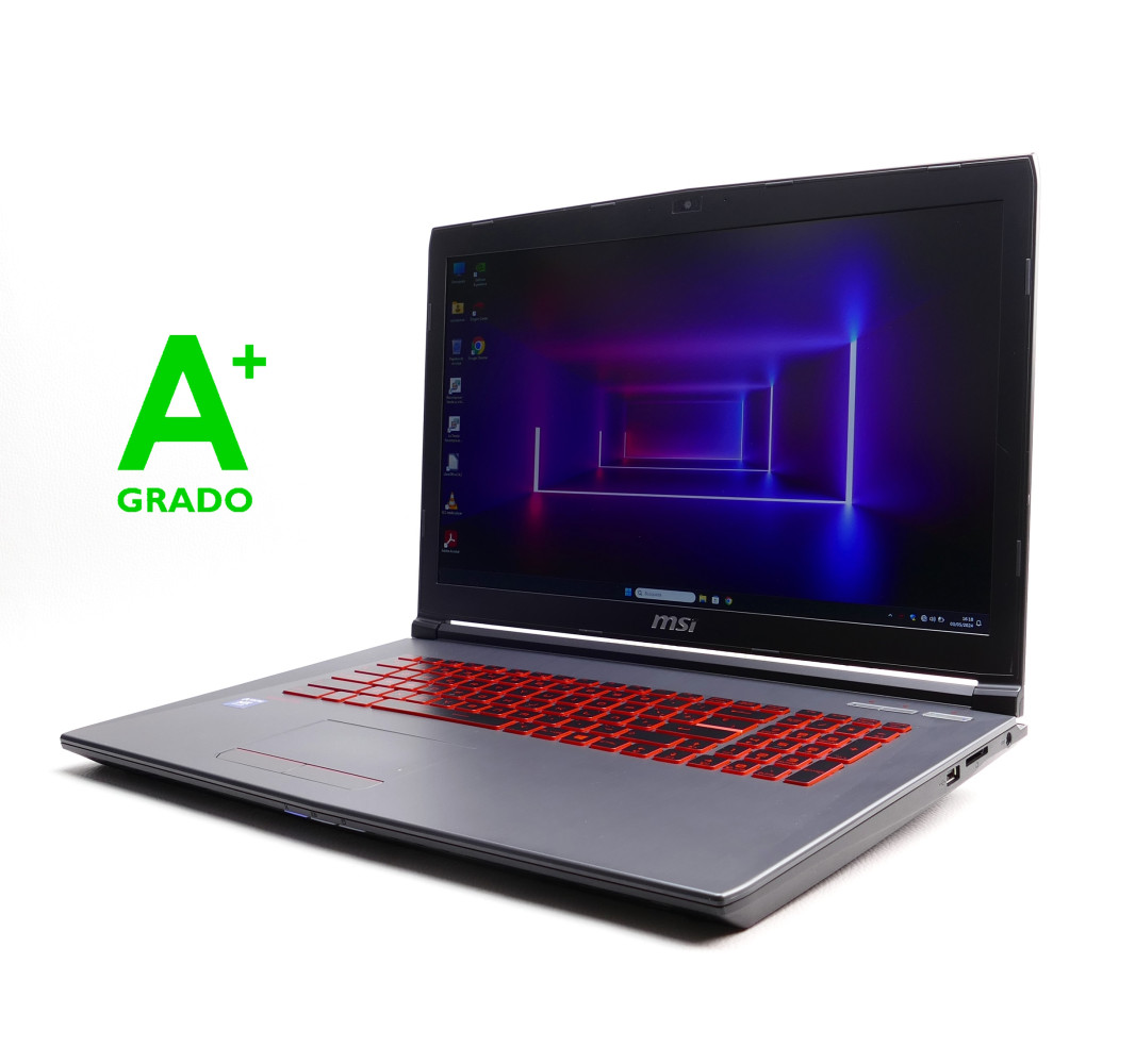 Portátil de segunda mano | MSI GV72 8RD - i7-8750H - 16GB - 256GB SSD - GTX 1050 Ti - 17,3" - Windows 11 | recompra.shop